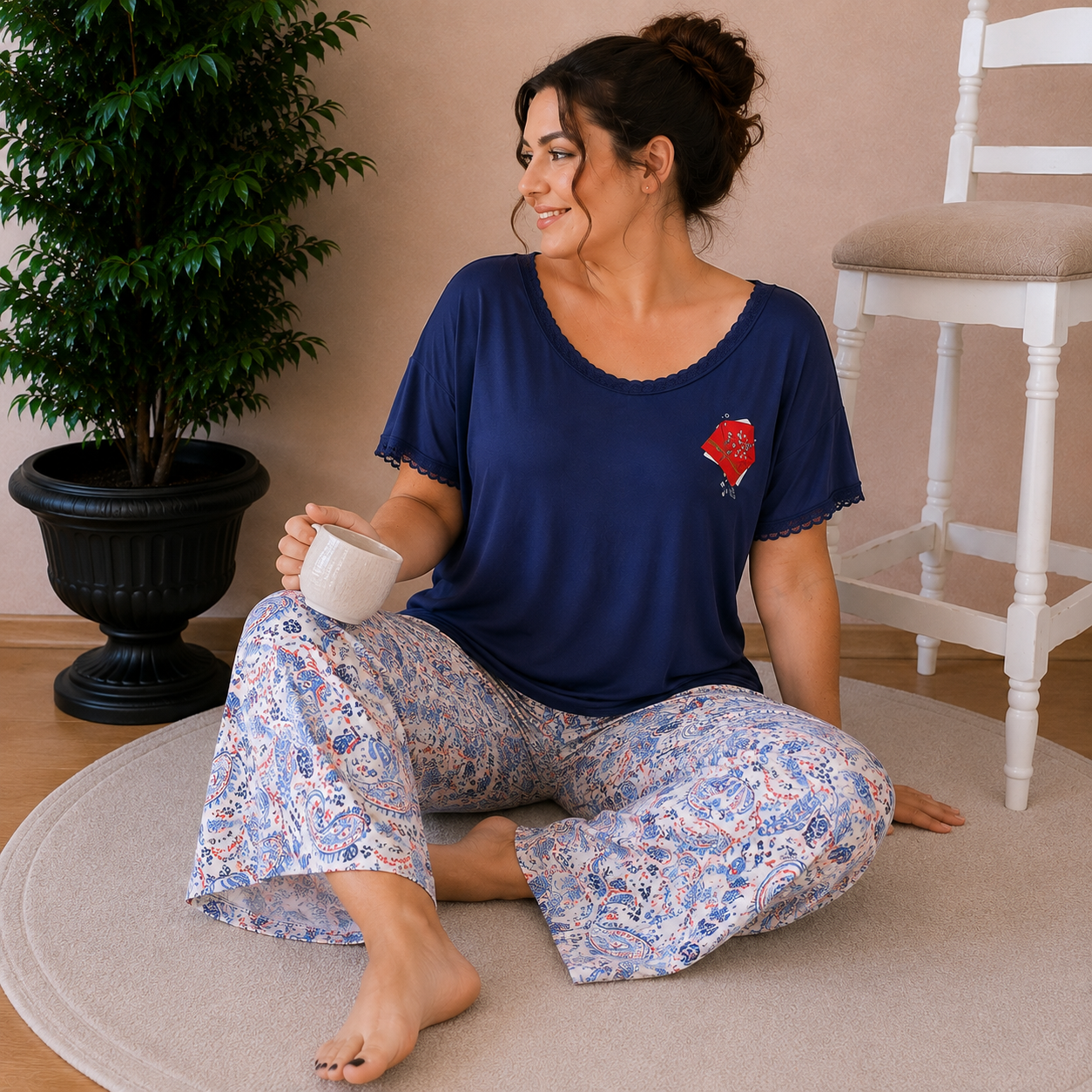 Battal Boy Kısa Kollu Pijama Takımı