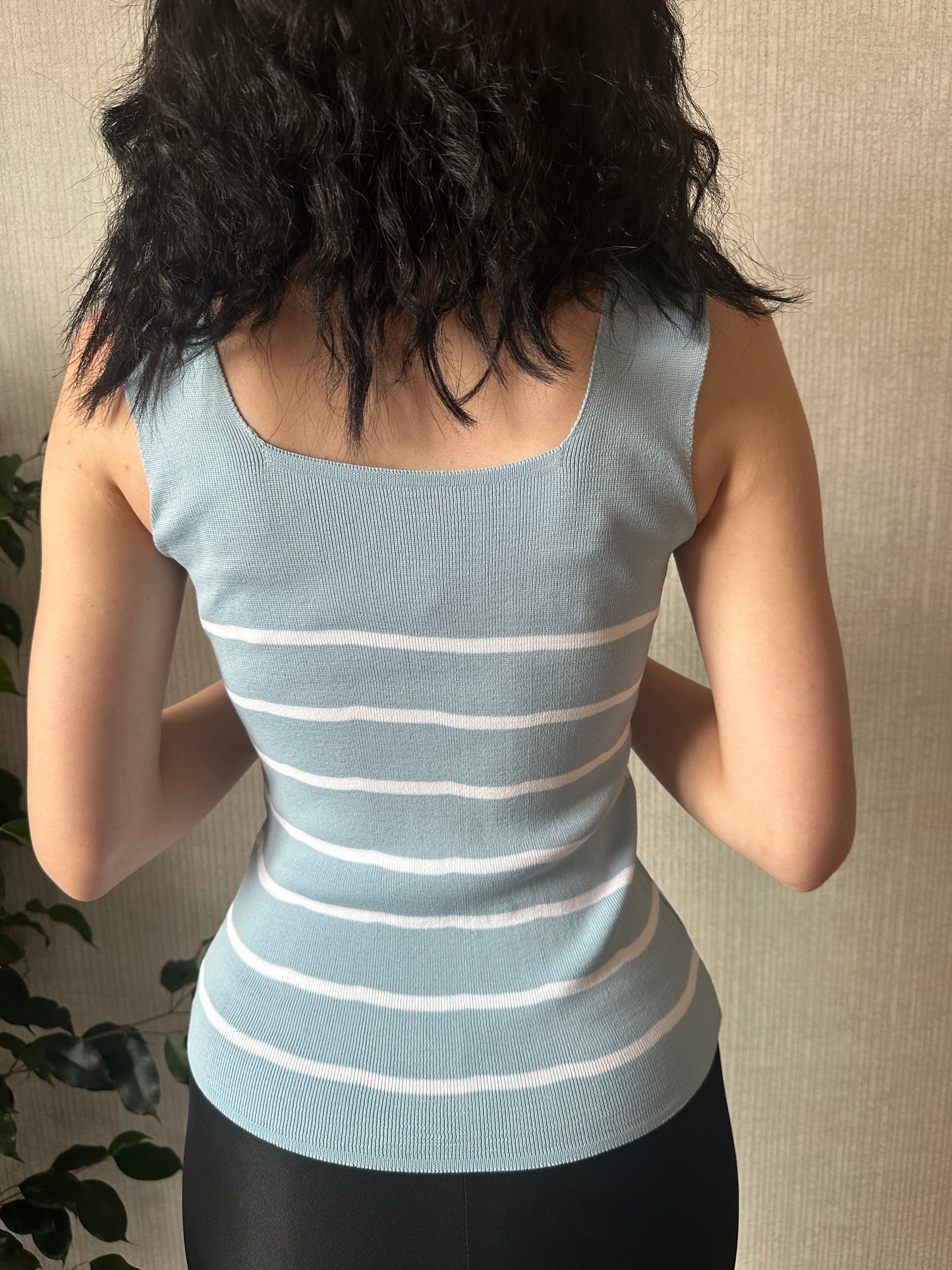 Basic İnce Çizgili Triko Atlet