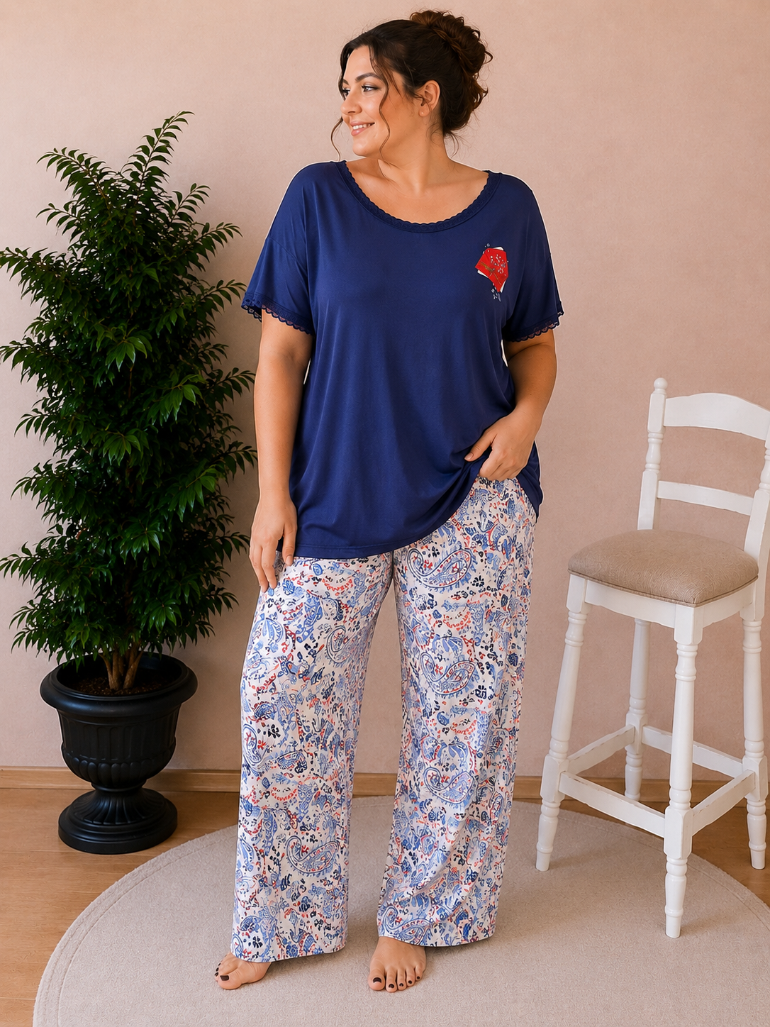 Battal Boy Kısa Kollu Pijama Takımı