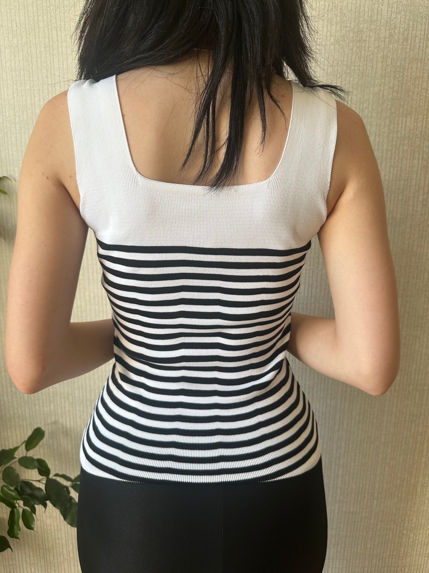 Premium İnce Çizgili Triko Atlet
